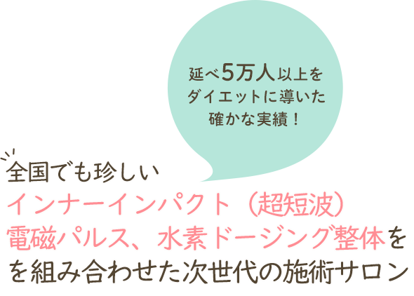 全国でも珍しい医師の下で資格を習得した本物の加圧トレーニング技術、延べ5万人以上をダイエットに導いた確かな実績！